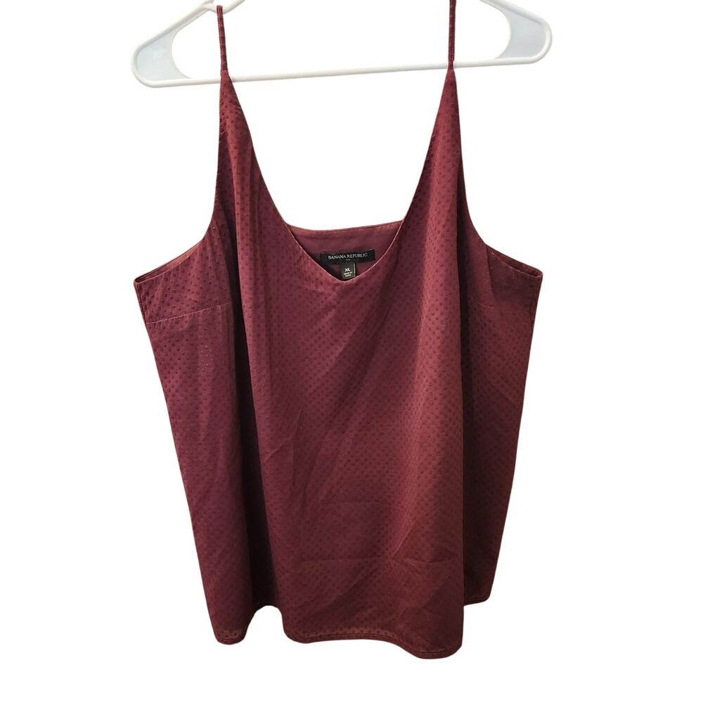 Banana Republic Burgundy Diamond Jacquard Cami Tank Top Size XL V-Neck